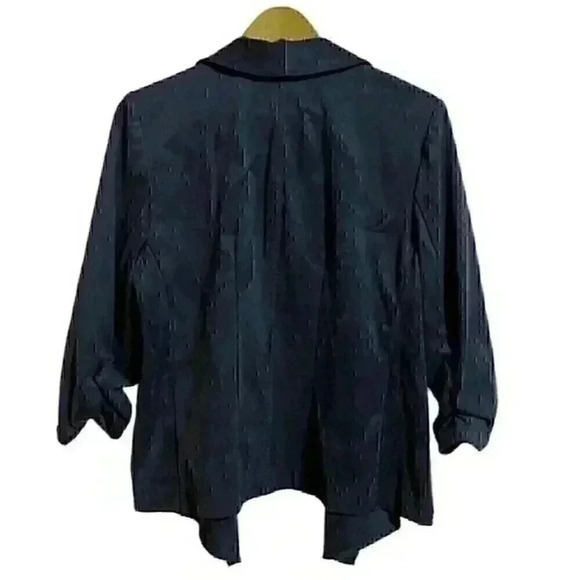 Alfani Jacket Women's PXL (Petite X-Large) Modern Navy Pleather Open Front NWT - Picture 5 of 8
